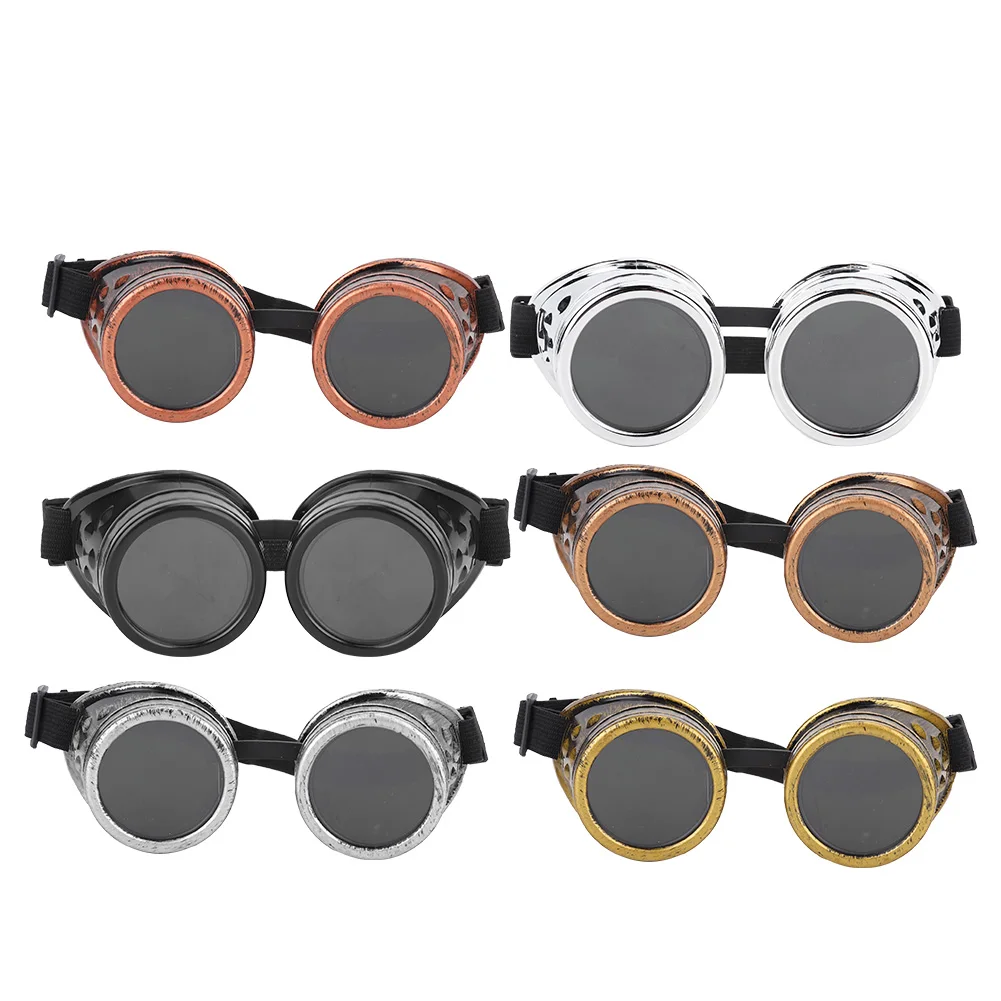 

Vintage Steampunk Glasses ABS Vintage Steampunk Goggles Double Layer Sunglasses for Party Prop Decor