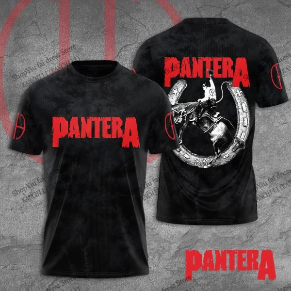 Camiseta con estampado 3d de Heavy Metal Rock Pantera Band, camiseta a la moda para hombres y mujeres, camisetas de manga corta de Hip Hop para niños, camiseta de álbum de música