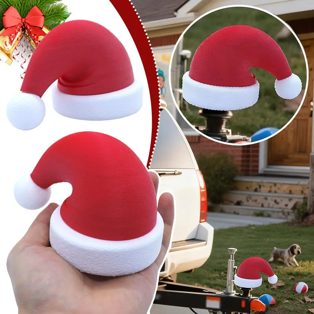 

For 50mm Tow Bar Covers Christmas Topic Hat Cap Ornament Tow Bar Cap Universal Hitch Prop Covers for Protection Automobile