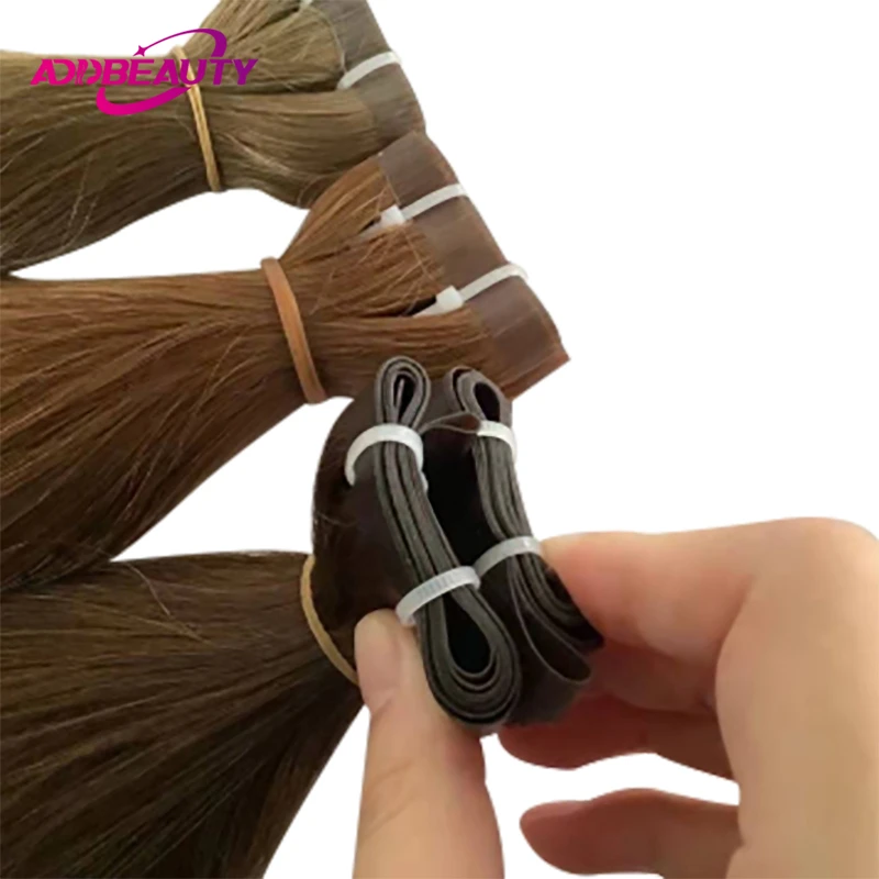 

Addbeauty Human Hair Extensions PU Virgin Hair Weft Double Drawn Straight Human Hair Bundles for Women Natural Thick Hair End