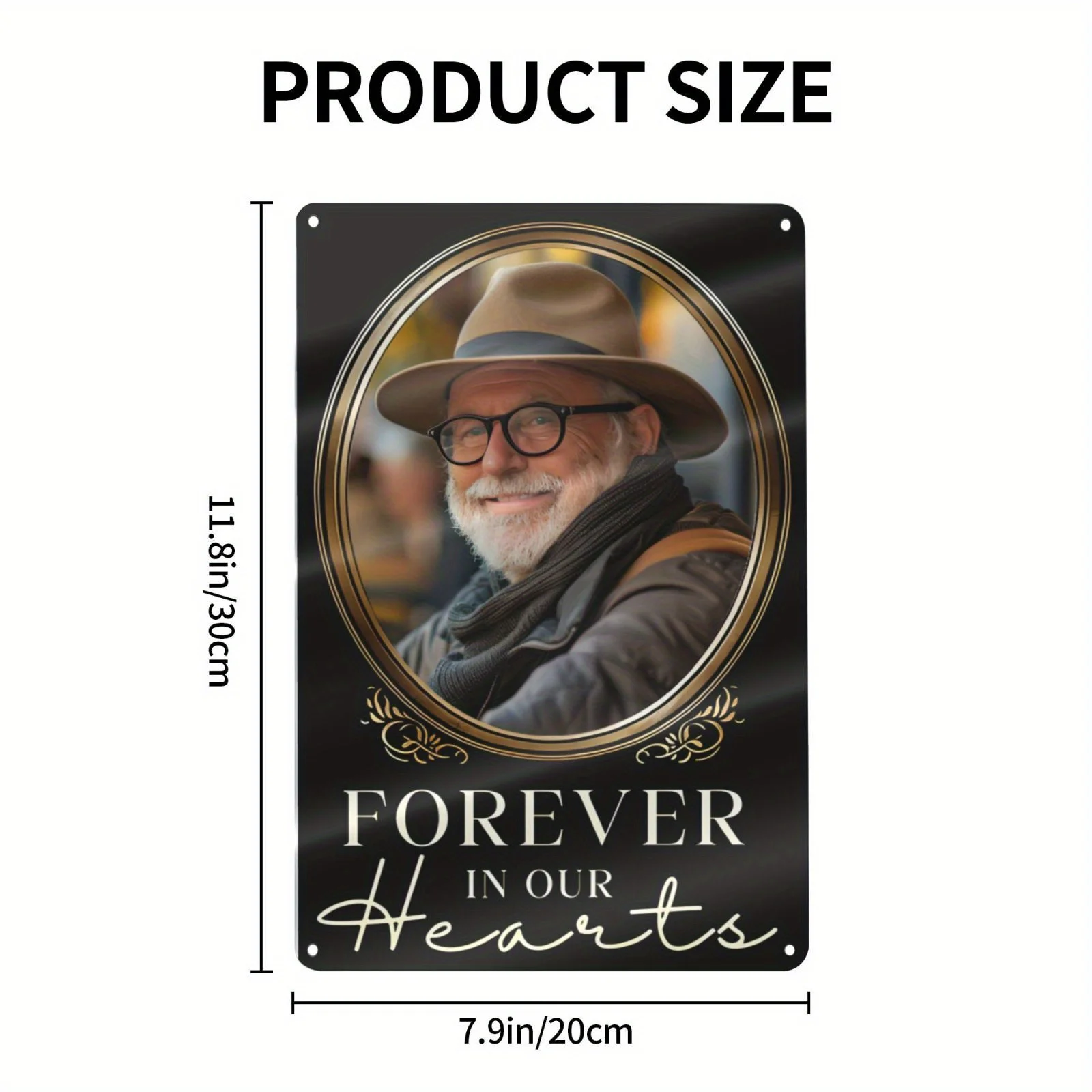 1pc Personalized In Loving Memory Metal Sign with Photo - Custom Name & Date - Memorial Keepsake Plaque for Cemetery