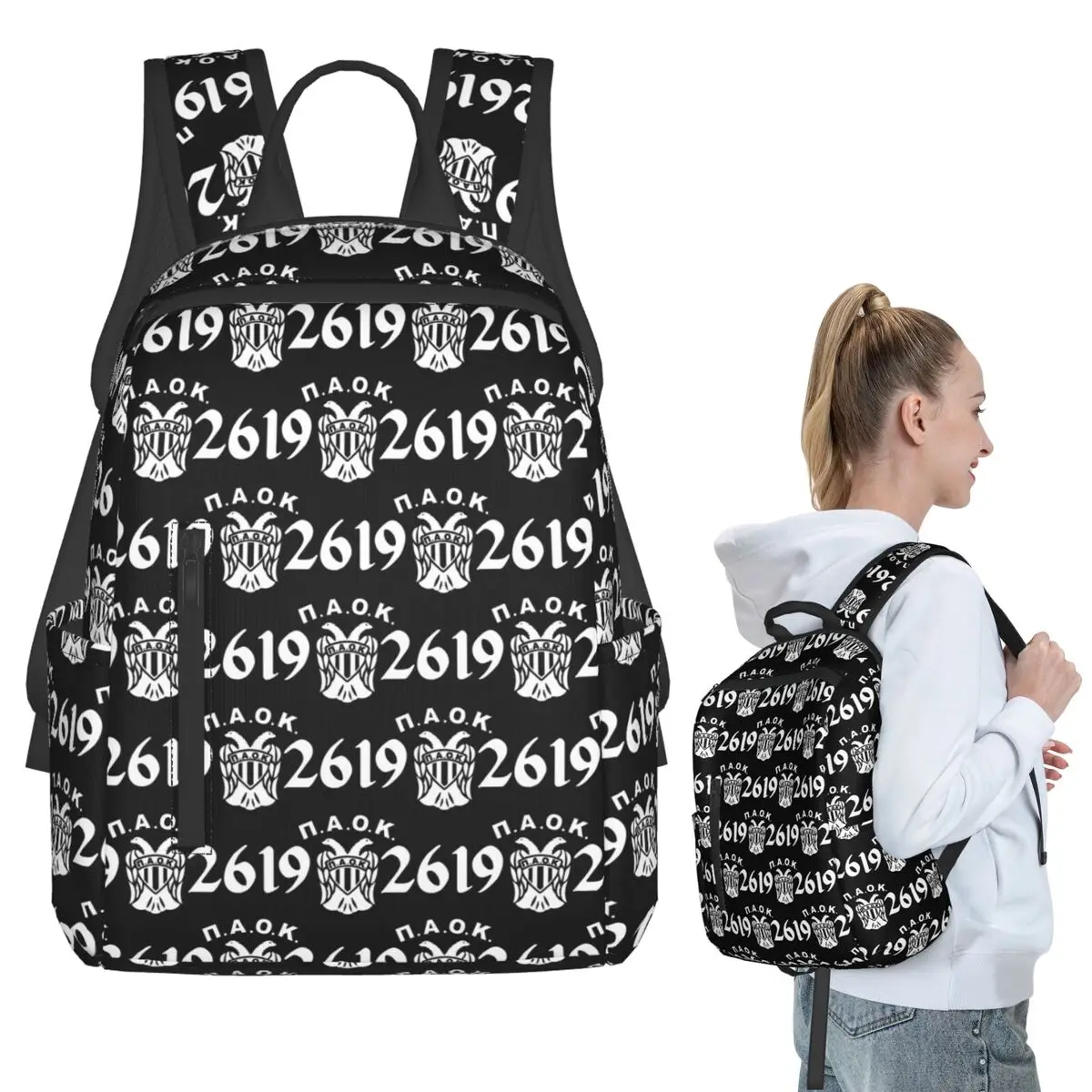 

Paok Thessaloniki Ultras Hooligans Backpack Student BookBag Children School Bag Computer Shoulder Bags Men Women