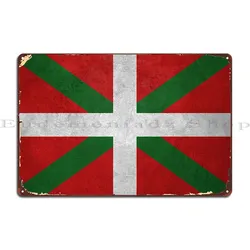 Flag Of Basque Country Metal Sign Wall Decor Wall Mural Kitchen Cave Designs Tin Sign Poster