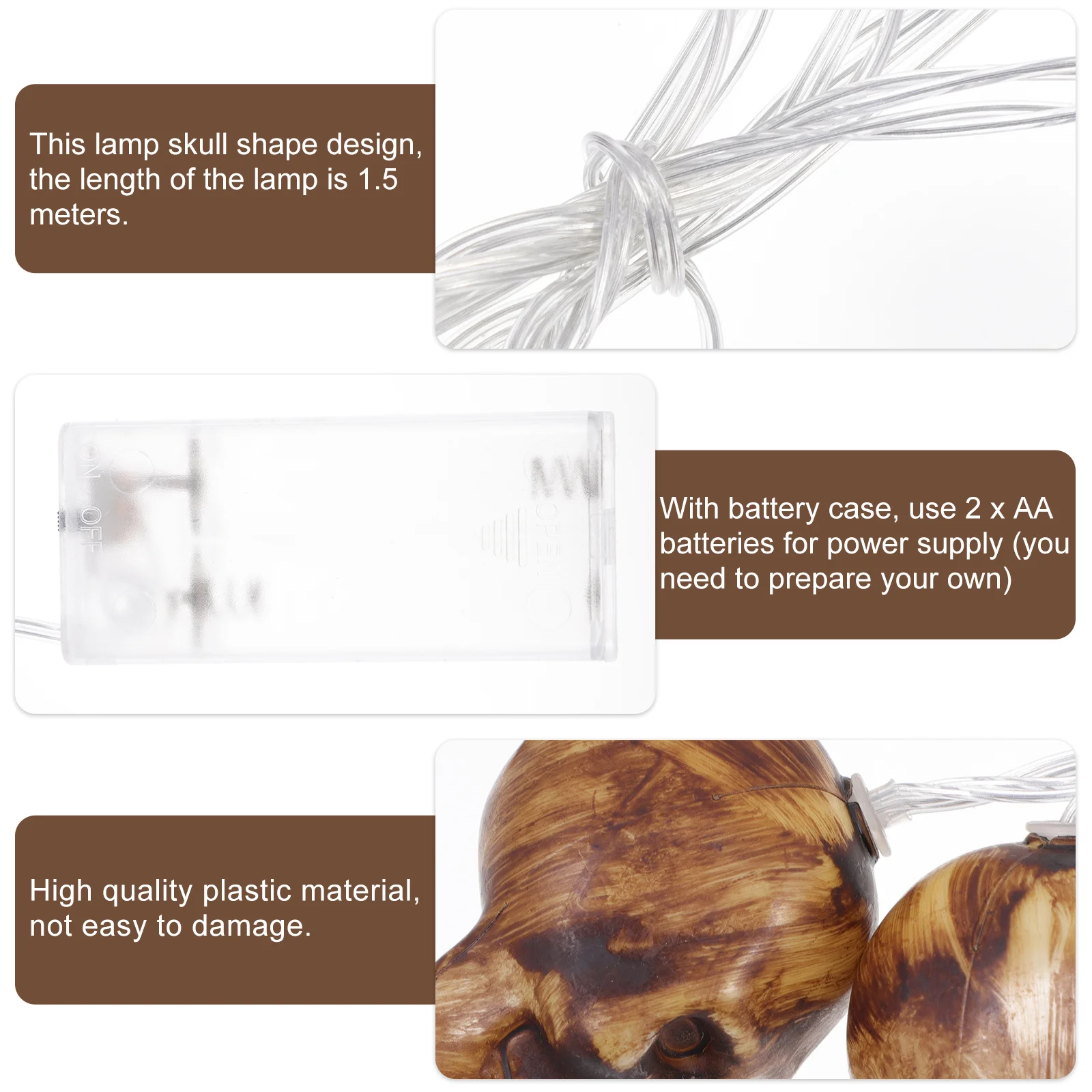 

1set 1Set Skull Light String Creative Unique Halloween Party Decor Light Practical Hanging Lamp For Festival Night Decoration