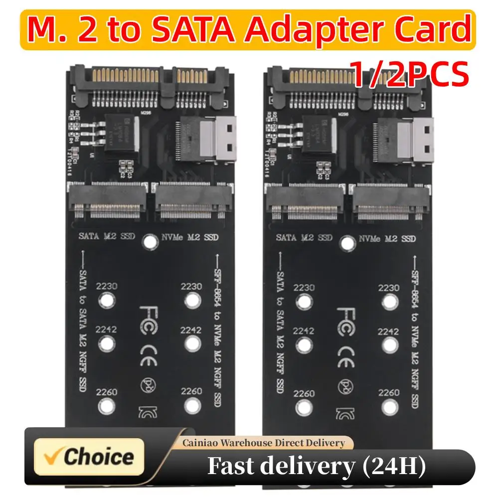 

Адаптер M.2 к SATA Конвертер SFF-8654 к M2 NVME SSD 22-контактный разъем SATA к M2 Комбинированный адаптер 2 в 1 для материнской платы