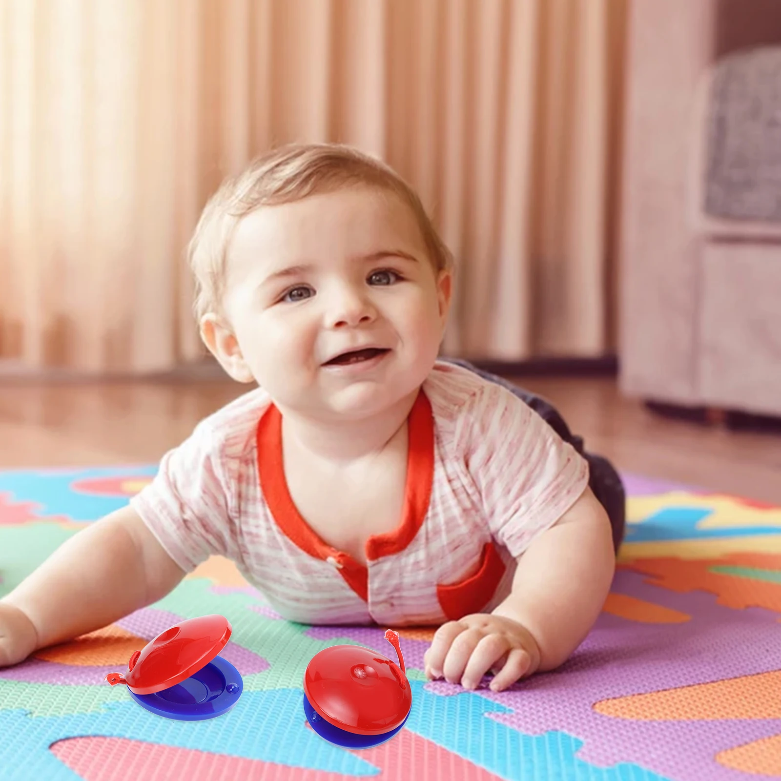 10 Pcs Round Dance Board Castanet Children's Drum for Musical Instruments Kids Toy Xylophone Drums Preschool Baby