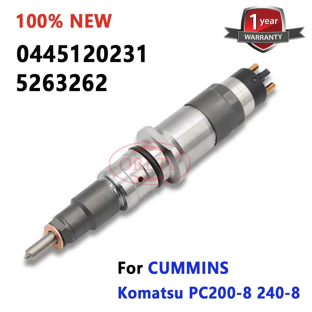 

0445120231 5263262 Fuel Common Rail Injector 0 445 120 231 For PC200-8 Komatsu Cummins QSB6.7 For Komatsu PC 200-8 240-8