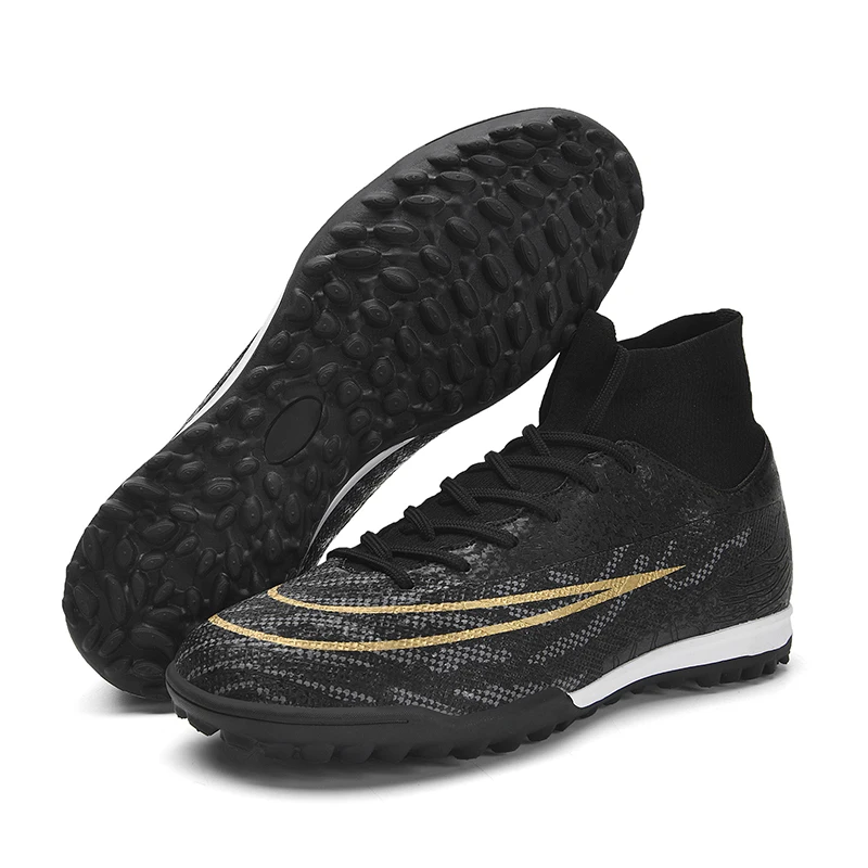 

2025 Football Shoes Professional Soccer Shoes TF Broken Nail Teenagers Durable Looking HighTops Training Shoes Adult Outdoors No