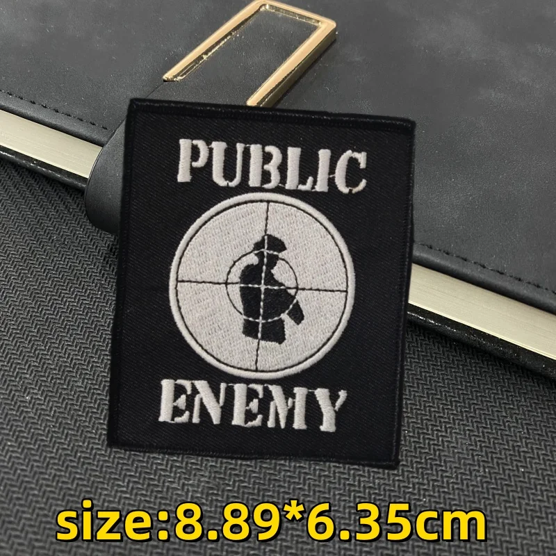 Public Enemy Embroidery Tactical Patch Target Shooting Military Army Hook and Loop Patches Morale Badge Backpack Stickers