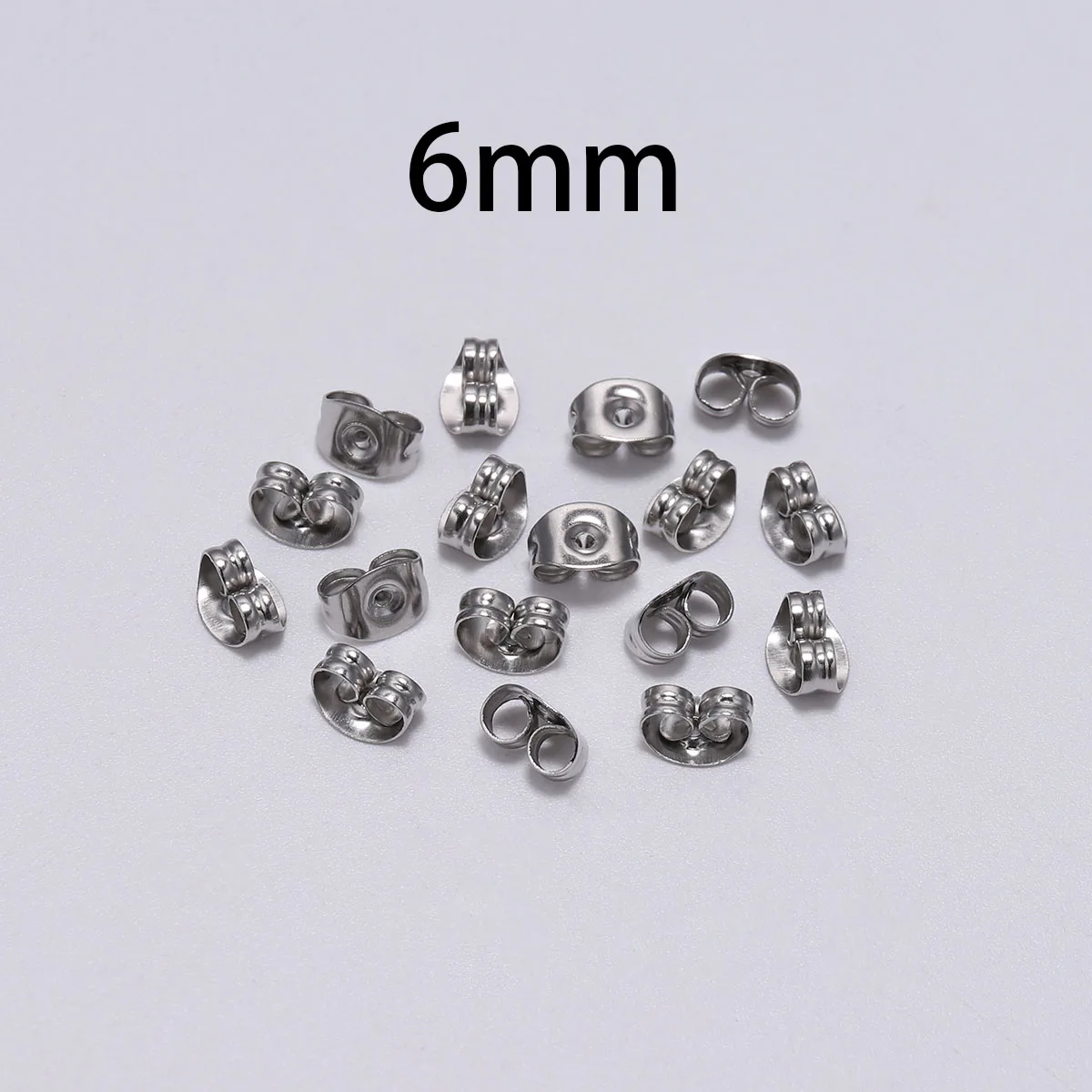 100Pcs/lot 4-8mm Stainless Steel Earring Back Plug Ear Studs Back Earring Stoppers For DIY Jewelry Making Findings Accessories