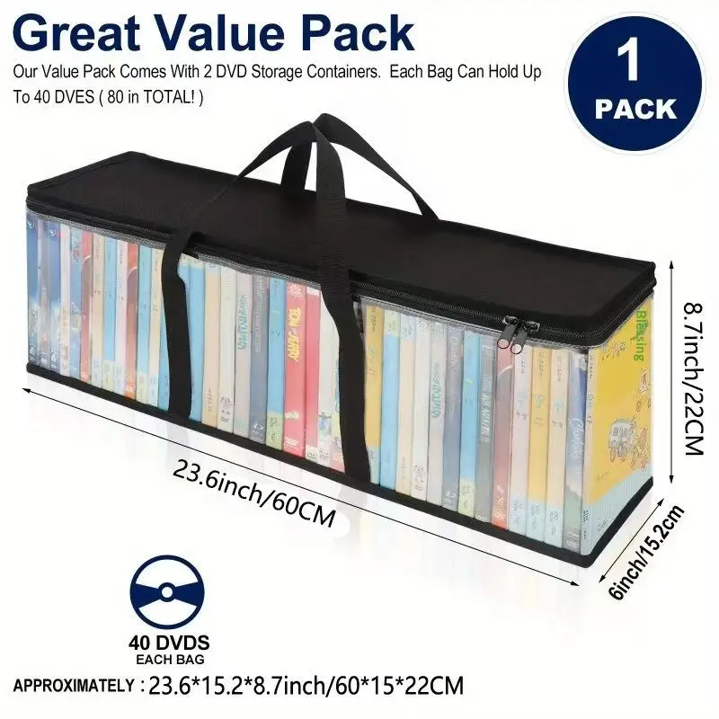 .Hot Sale-Transparent Non Woven Storage Bag Multifunctional Organizer For DVD Comic Book Collection Office Daily Use Gift view 4
