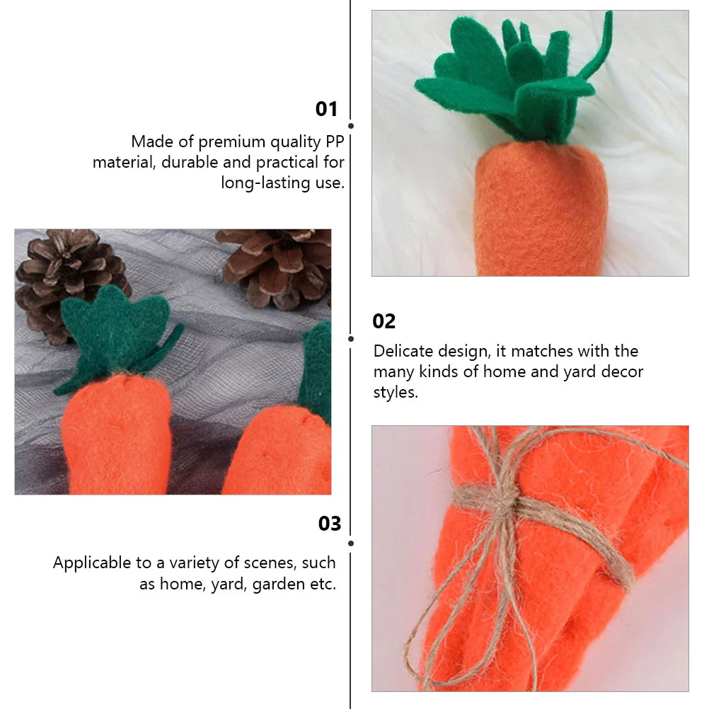 Estatua de tela nament para Festival de Pascua, decoración de zanahoria Artificial, juguete para el hogar, patio, jardín, fiesta, diseño elegante, uso práctico, 4 Uds.