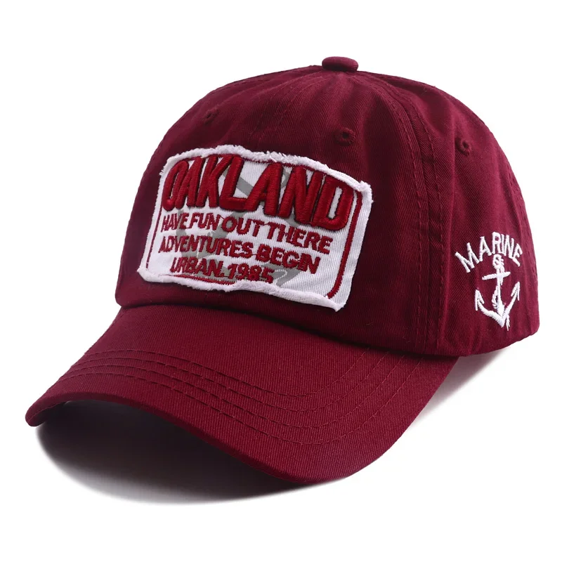 2024 New Oakland Marine Embroidery Baseball Hat Snapback Cap Female Male Adjustable Black White Pink Dad Hats for Women Men