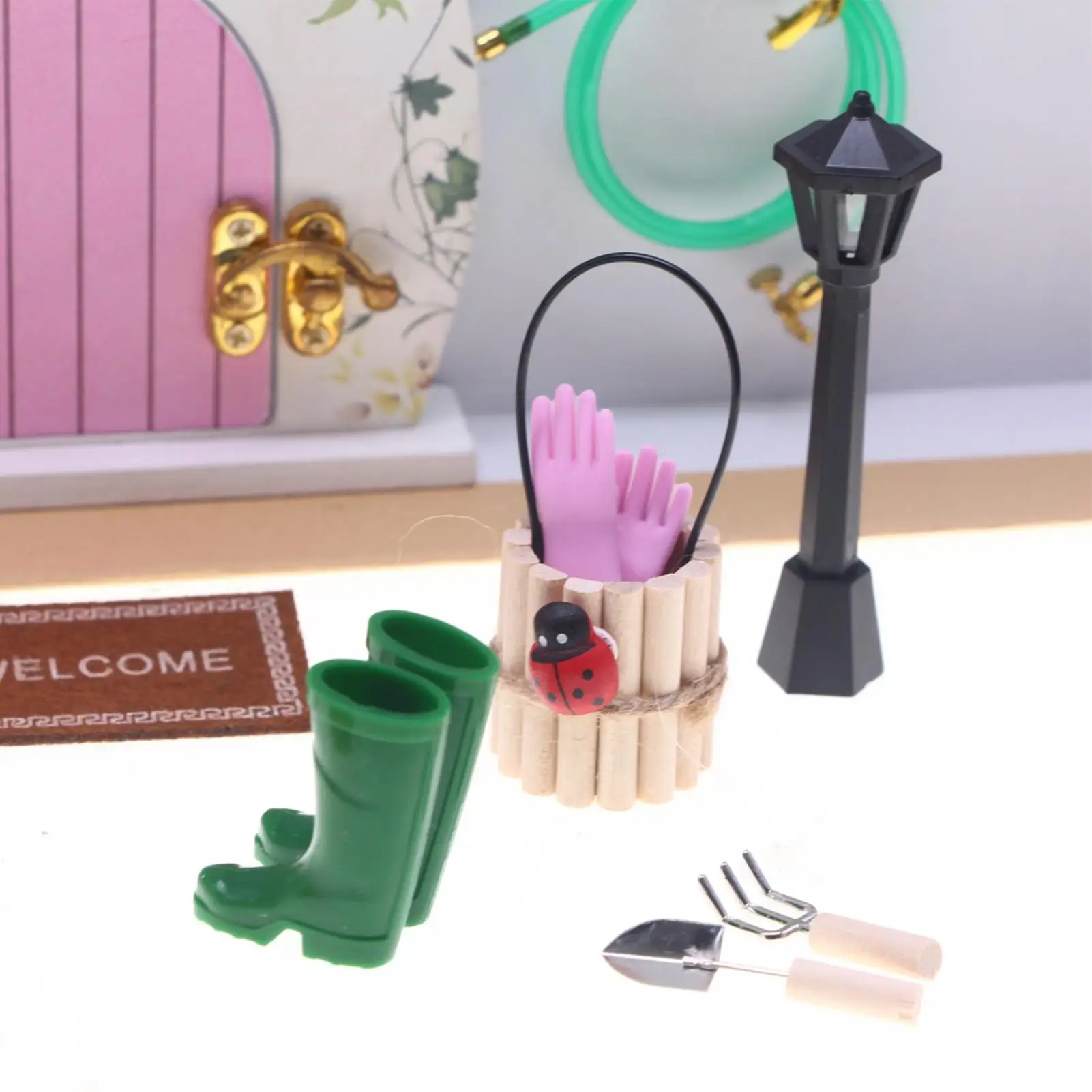 

Fairy Garden Door Set Tiny Decoration With Accessories Garden Miniatures For Kids Girls Home Terrarium Shelf Craft Room Indoor