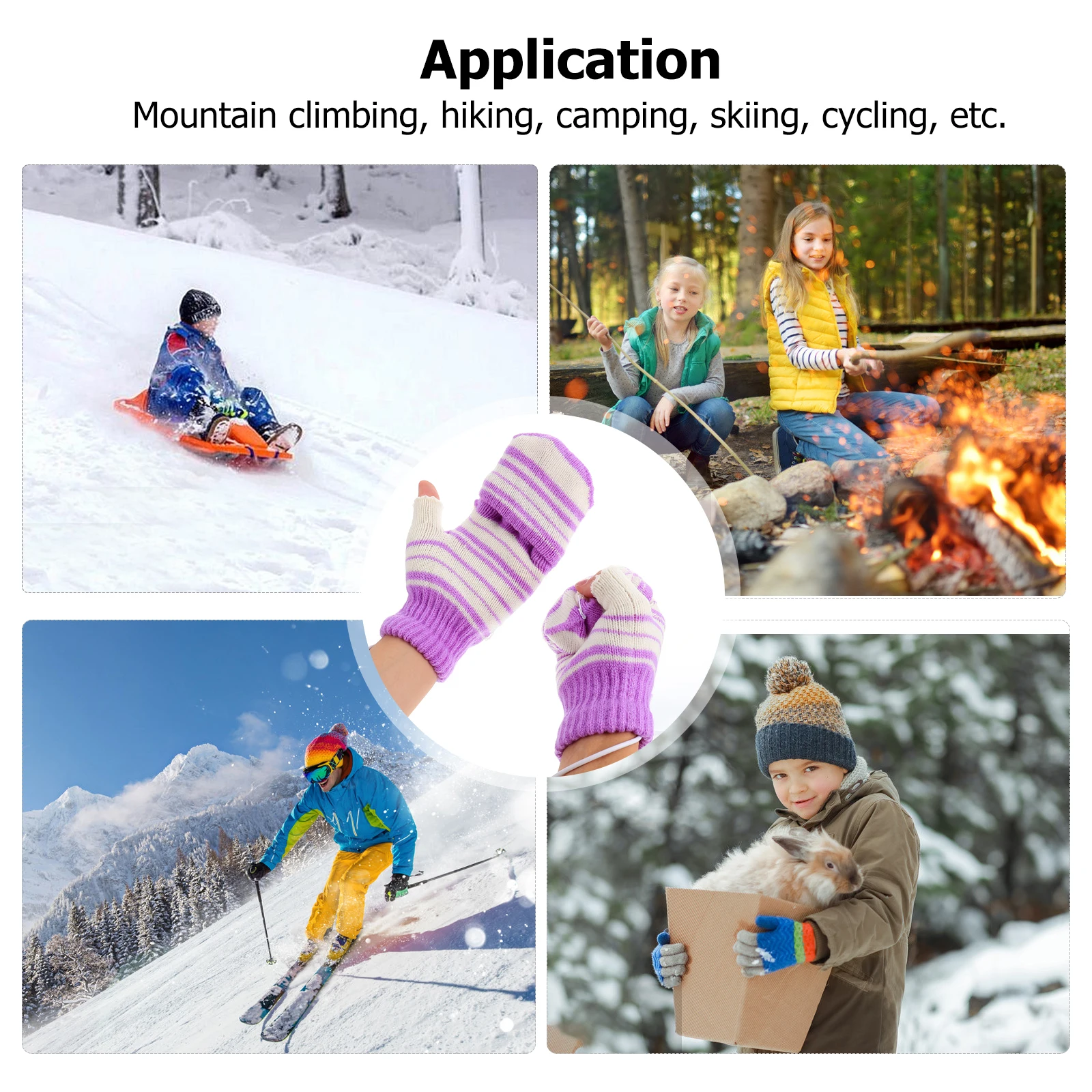 

USB Heated Gloves High Quality Woolen Yarn Durable Unisex Design Long Service Life Winter Hands Warmer Fingerless Mitten