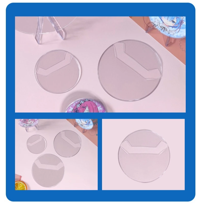 10 teile/satz Anime Abzeichen Schutz Fall 58mm/75mm PVC Runde Schild Staubdicht Display Abdeckung für Metall Pins student Liefert Geschenk – Detail 3