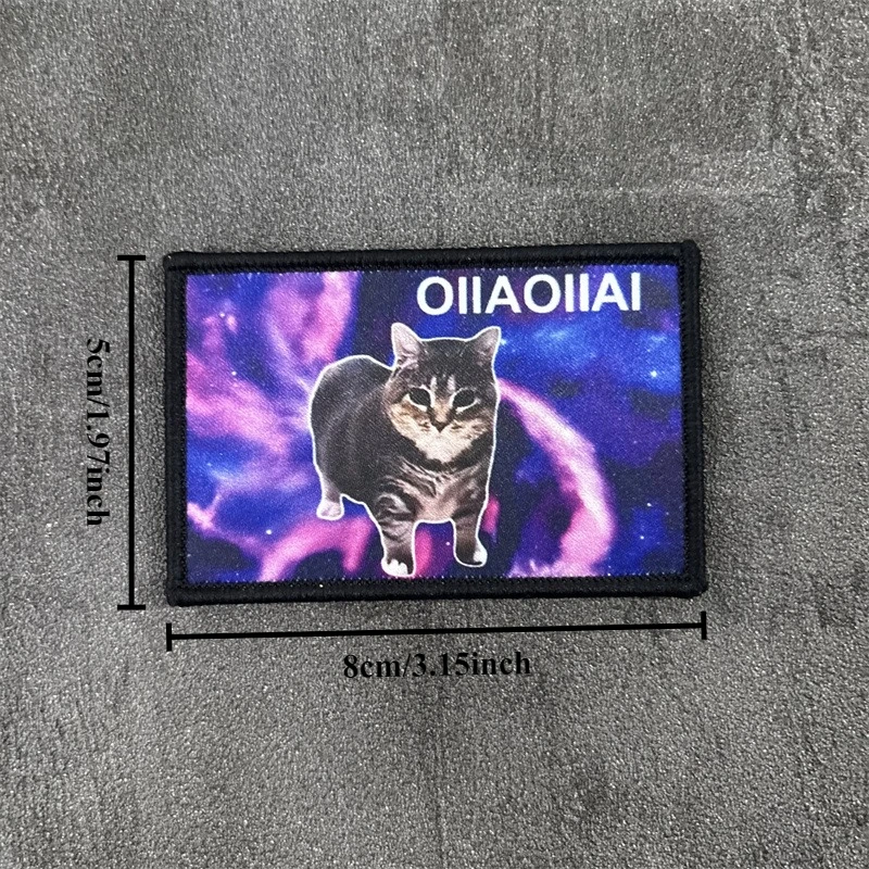 OIIAI Parche táctico gato con velcro para mochila y ropa - imagen 2