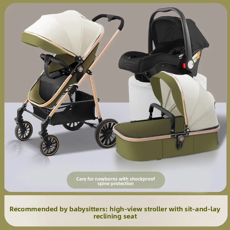 

Легкая коляска для новорожденных, дорожная система, складная коляска с двусторонним плоским сиденьем и люлькой для младенцев