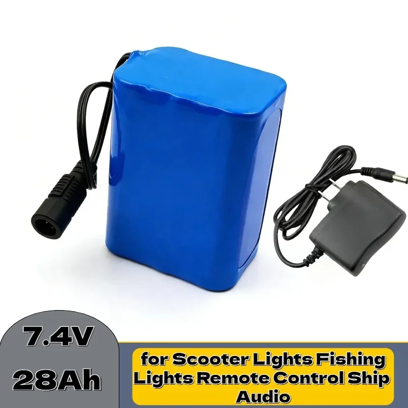 7.4V/8.4V 28Ah 2s3p Lithium Battery – High Capacity Spare for Scooter Lights Fishing Lights Remote Control Ship Audio Durable