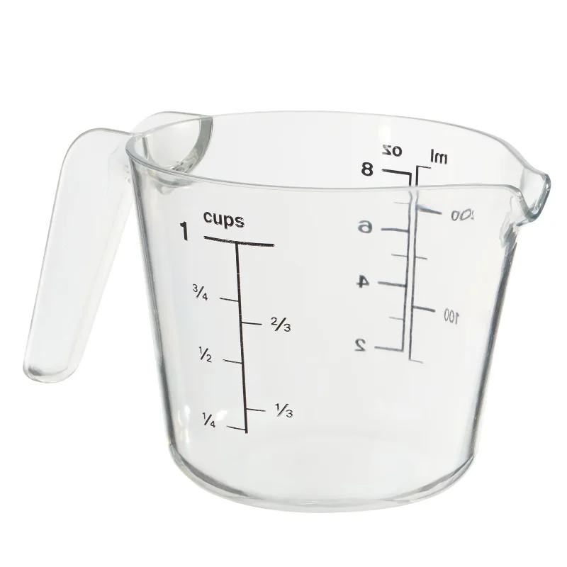 1 Cup Large Spout Plastic Measuring Cup, Clear