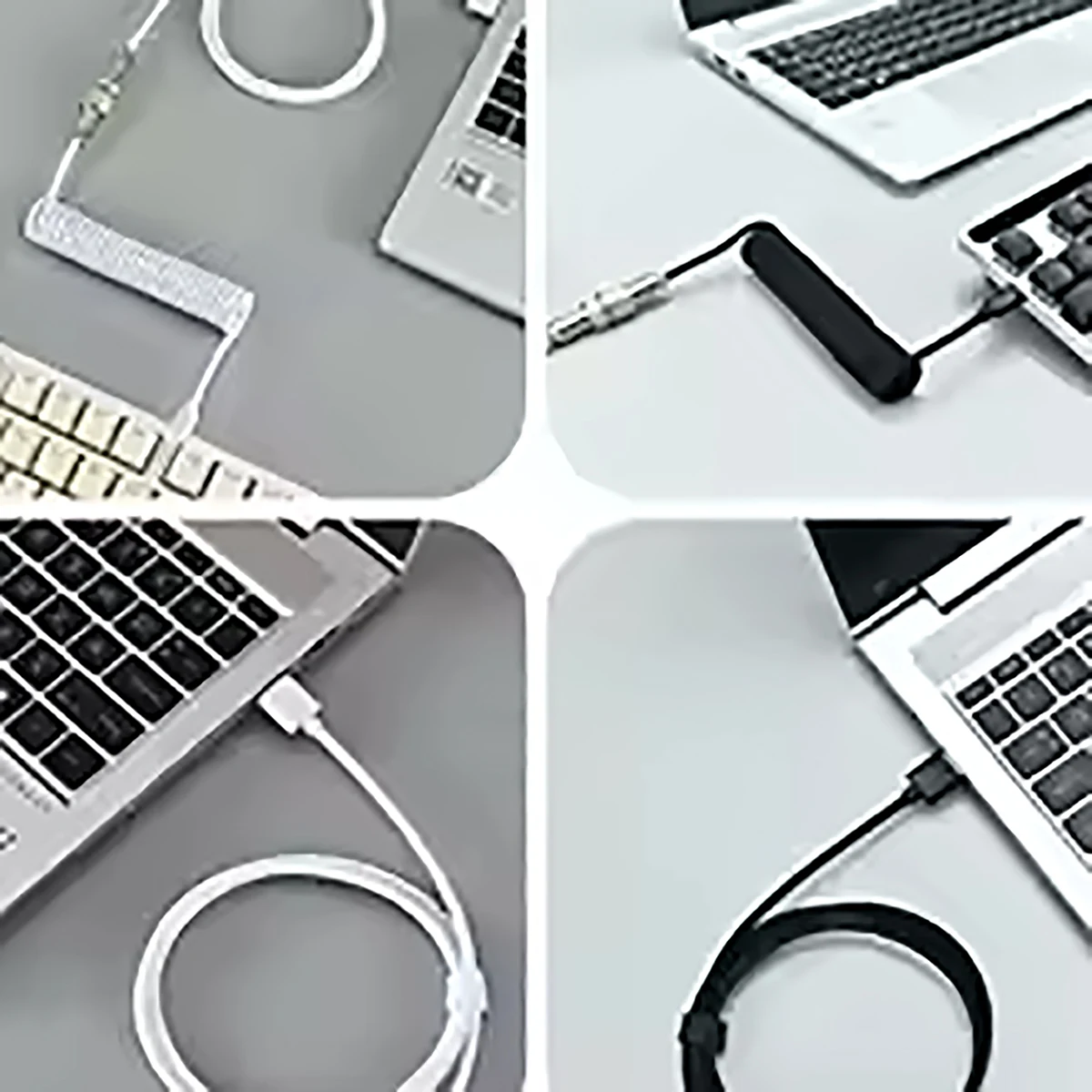 Aviator Spiralkabel USB-C Geflochtenes Kabel, Abnehmbares Spiralkabel für Mechanische Gaming-Tastatur Langlebiges PC-Gaming-Zubehör