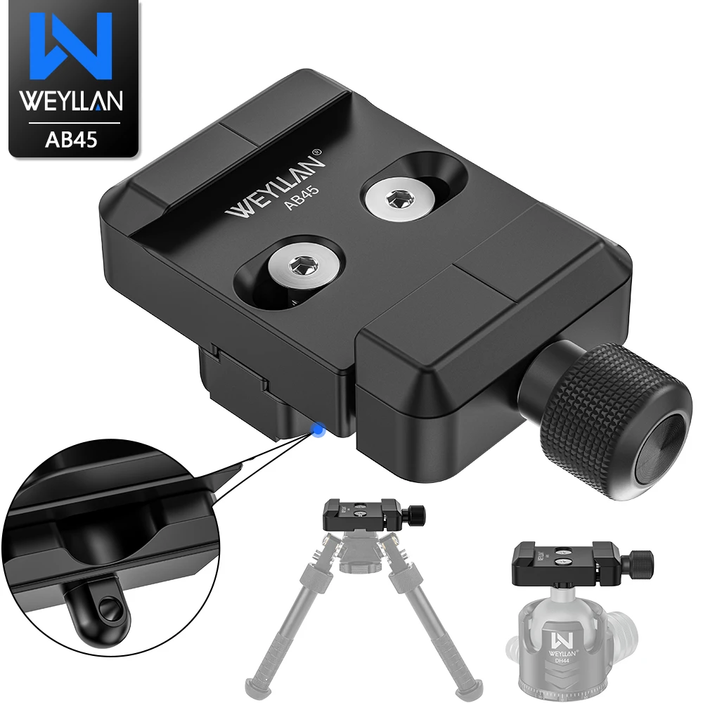 웨일란 AB45 아카 레일 바이포드 어댑터, 해리스 & 아틀라스 바이포드용 아카 마운트, MLOK 레일 클램프, 아카-스위스 클램프