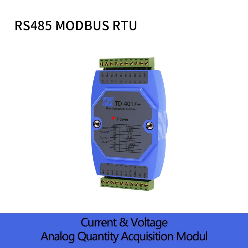 

TD-4017 8CH Premium Analog AI/AO Acquisition Module | Voltage/Current Input/Output to RS485 Converter | Industrial Grade, CE Cer