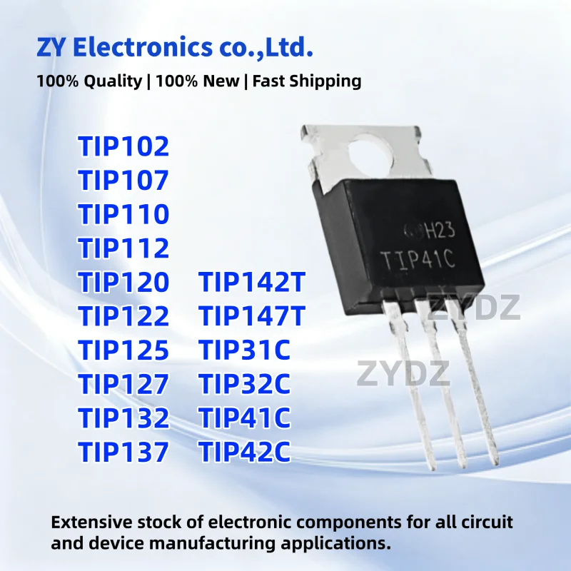 10PCS TIP102 TIP107 TIP110 TIP112 TIP120 TIP122 TIP125 TIP127 TIP132 TIP137 TIP142T TIP147T TIP31C TIP32C TIP41C TIP42C TO-220