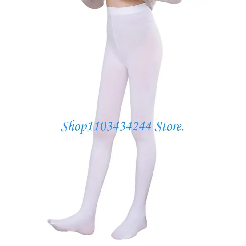 80D Tights Stretch Waistband Upgraded Fabric Leggings White Color