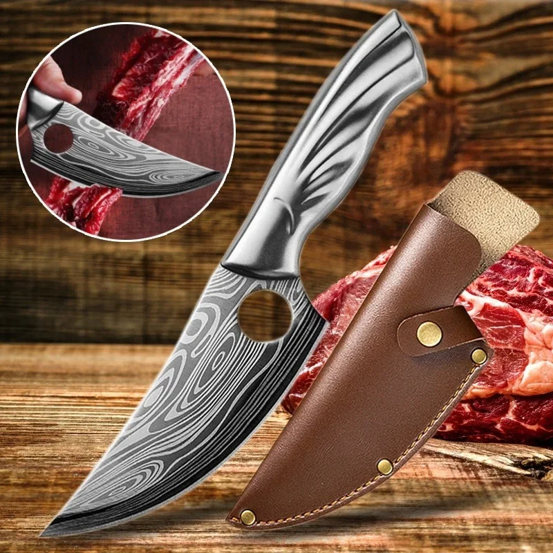 Damascus Kitchen Cleaver Meat Knife Butcher Utility Sharp Boning Knife Kitchen Cooking Utensils Kitchen Accessories Chef Knife