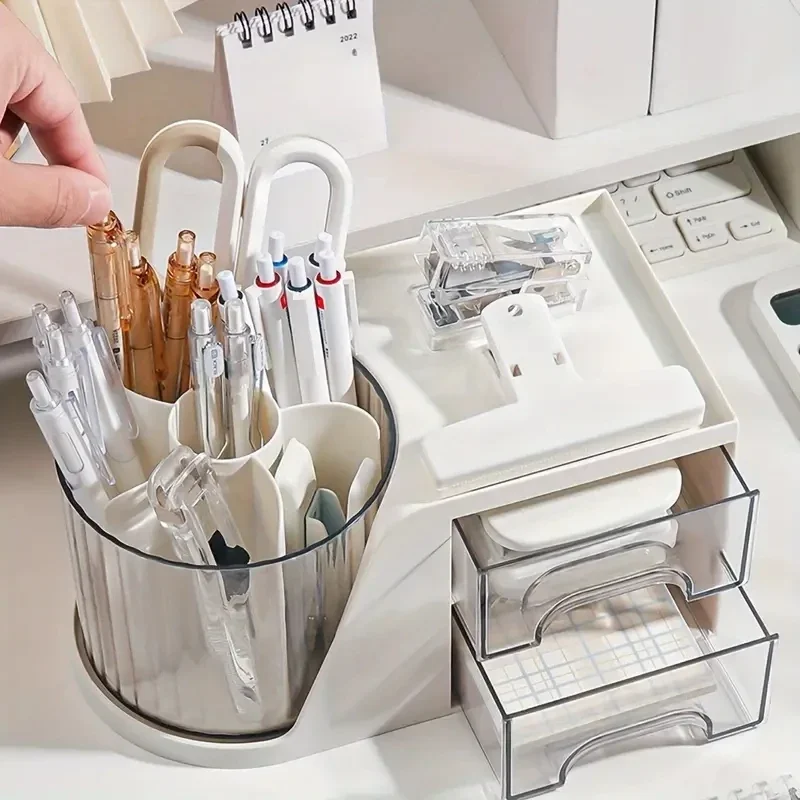 Imagem -02 - Rotativa Multi Function Pen Holder Organizador de Mesa Papelaria de Escritório Acessórios de Armazenamento Material Escolar 360 Graus