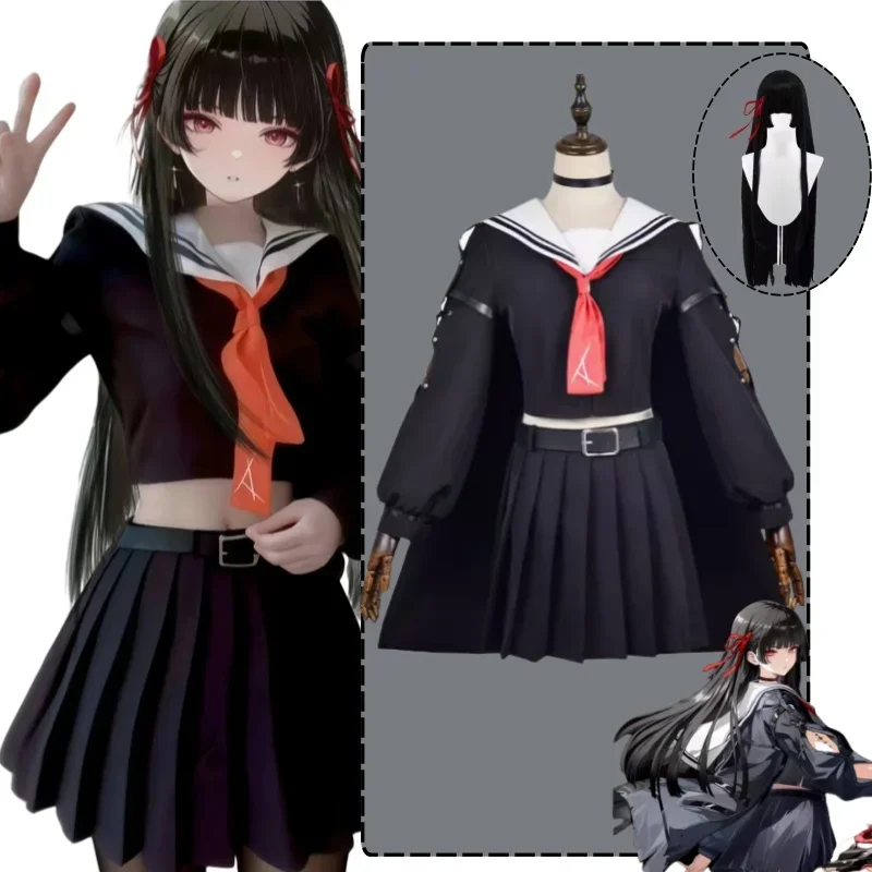 مجموعة أزياء تشيسا التأثيرية 2025 لعبة Wuthering Waves JK موحدة تنورة علوية شعر مستعار للنساء ملابس لعب الأدوار في حفلات الهالوين الأنيمي