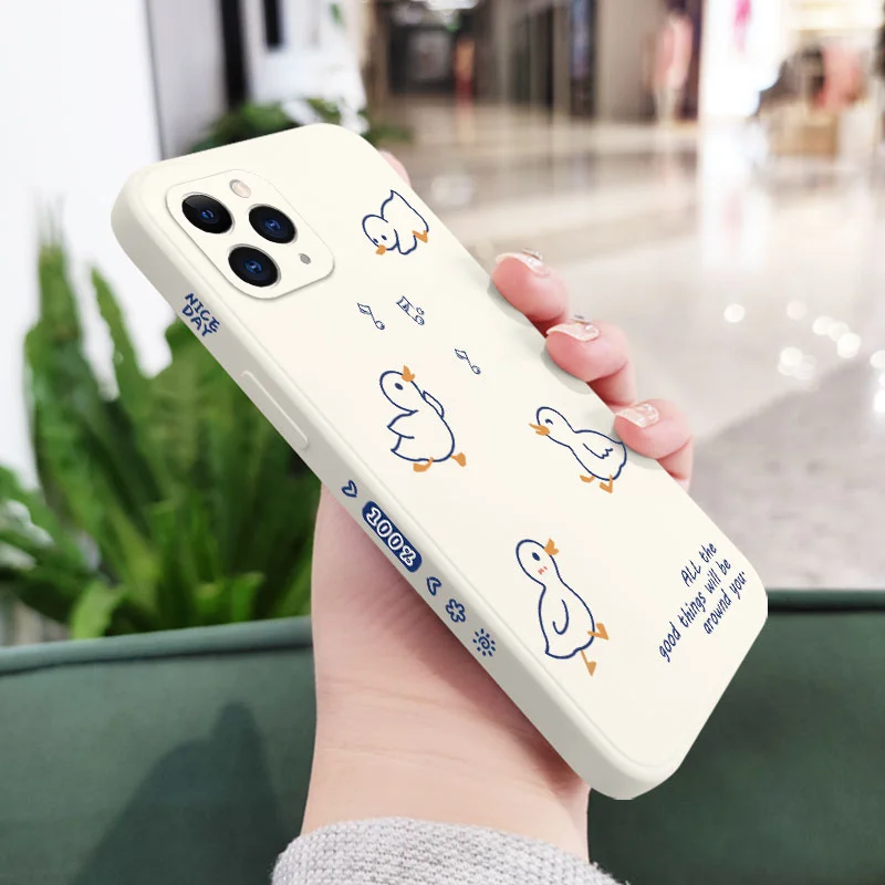 

Cute Line Animals Phone Case For iPhone 17 16 16e 15 14 13 Plus Pro Max Mini Silicone Cover