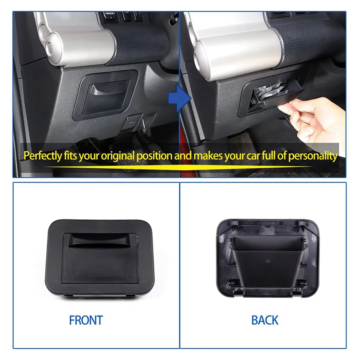 Center Console Fuse Storage Box for Toyota FJ Cruiser 2007-2021, Driver'S Seat ABS Fuse Box Coin Container Inner Storage