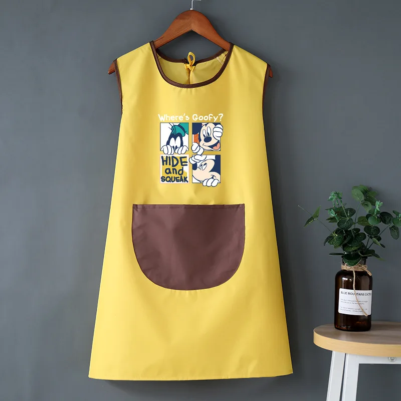 Disney Mickey Mouse Apron Waterproof Oilproof Wipe Hands Kitchen Work Clothes Home Cooking Men Women Universal Sleeveless Apron