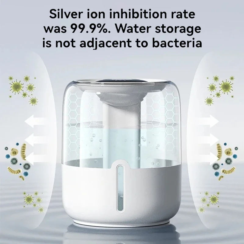 مرطب سعة 6.8 لتر، USB مزدوج الرذاذ، مرطب هادئ للمنزل والمكتب وغرفة النوم وسطح المكتب مع ضوء ليلي