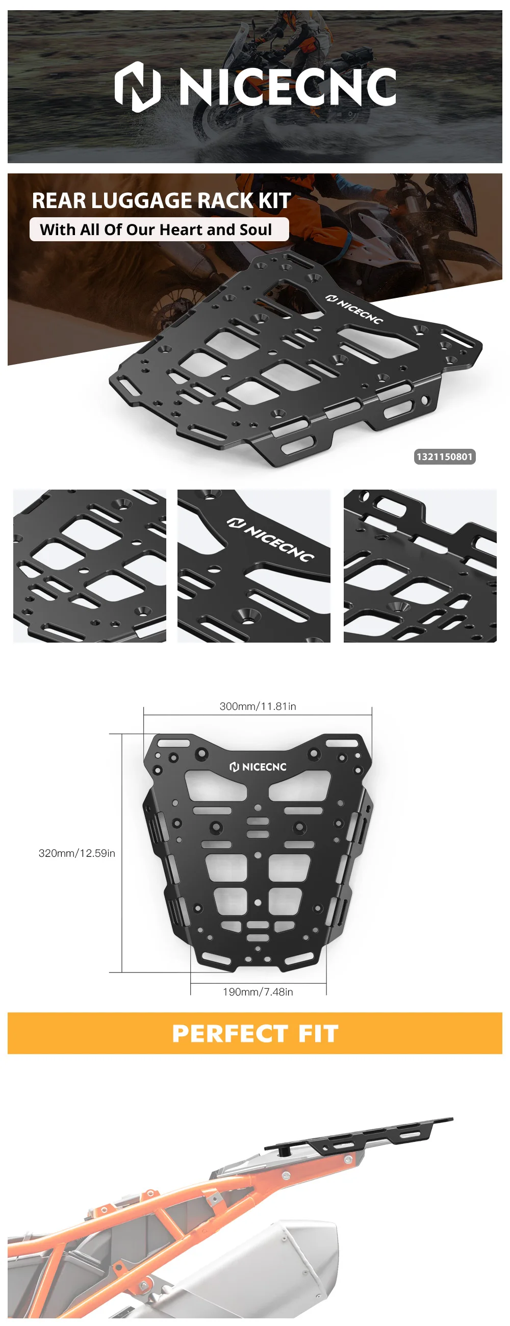 Für KTM 790 890 Abenteuer 2019-2024 Motorrad Hinten Gepäck Rack Kit Für KTM 790 Abenteuer 890 Abenteuer 2024 2023 2022 2021 – Detail 2