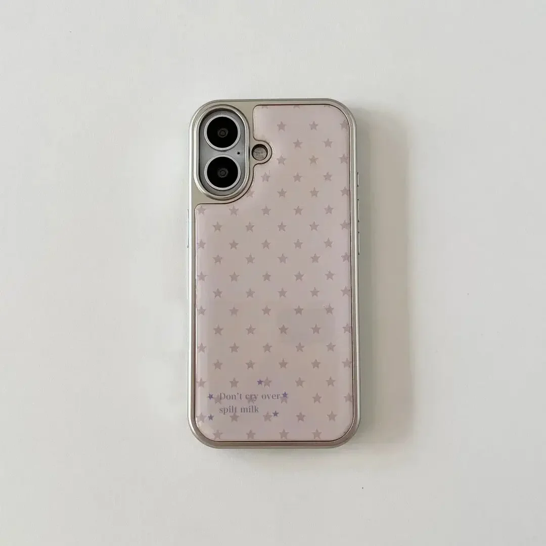 Korean Ins Girl Heart Pink Star Personalized Drop Glue Phone Case For Samsung Galaxy S23 FE S24 PLUS S25 ULTRA S26 EDGE Cover view 3