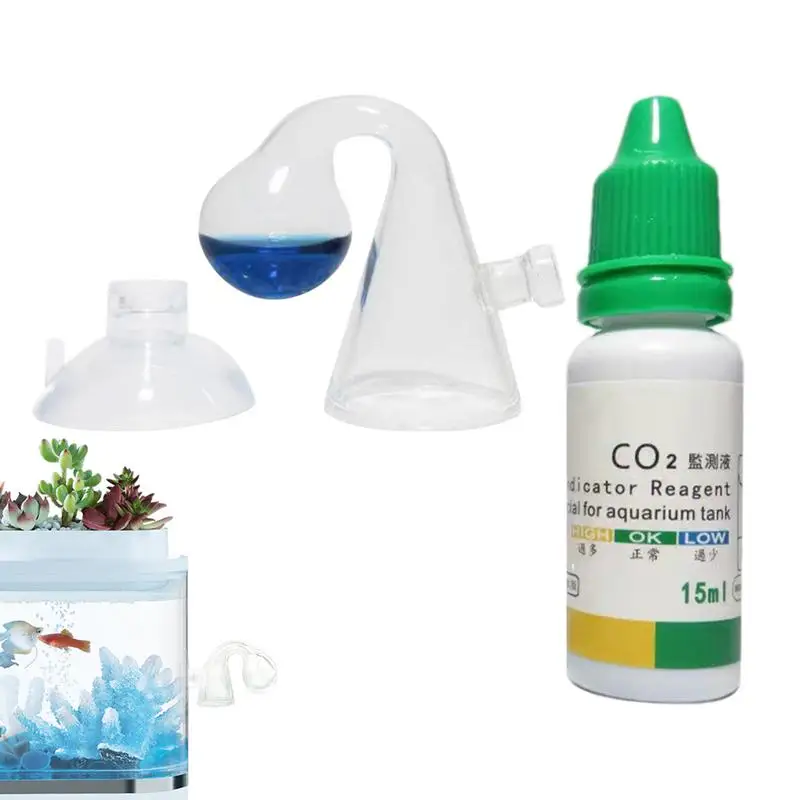 

CO2 Aquarium Kit CO2 Monitor Kit With 15ml CO2 Checker Solution Accurate Aquarium CO2 System CO2 Diffuser CO2 Monitor For Fish