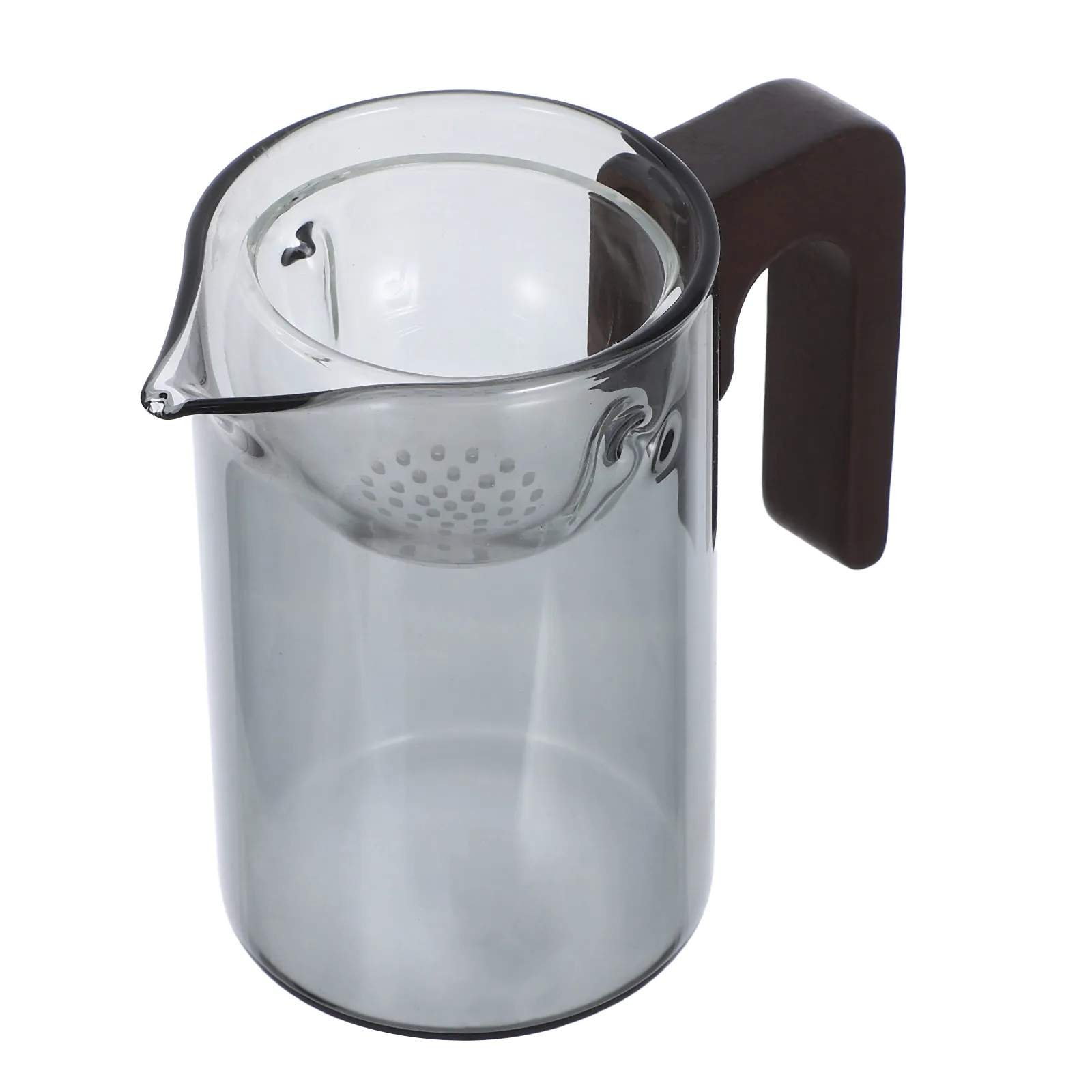 

350Ml Small Tangerine Tea Infuser Mug Glass Transparent Heatproof Brewing Cup Wooden Handle Fine Filter for Loose Leaf Steeping