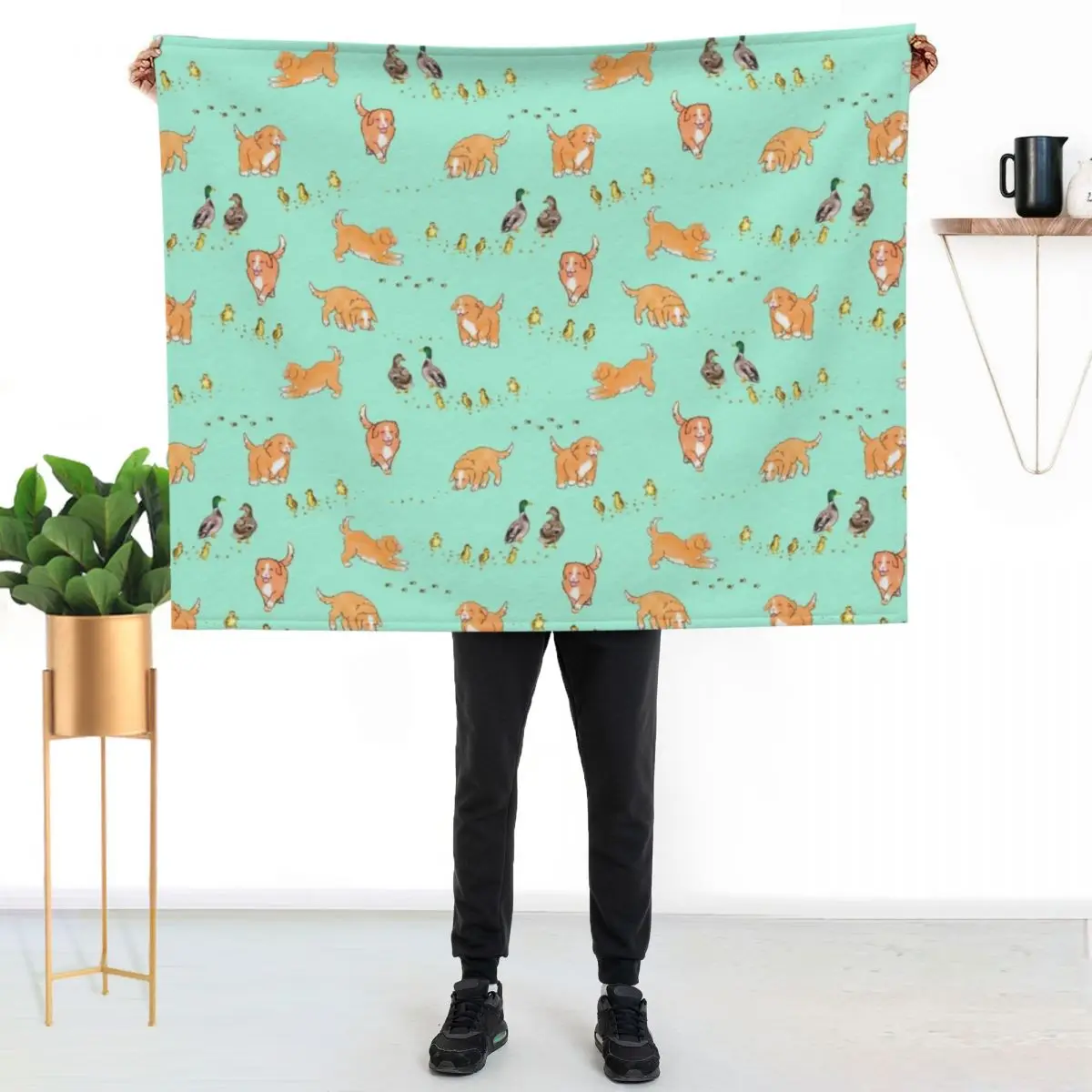 Toller Puppies and Ducklings - Mint Throw Blanket For Sofa Thin Thermal Beach Summer Stuffeds Giant Sofa Blankets