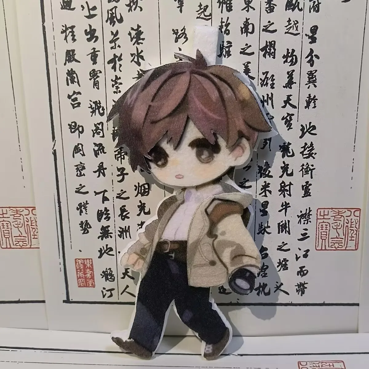 ملاحظات Grave Robbery، سلسلة مفاتيح على ظهره كرتونية لطيفة قلادة غير منسوجة من المشجعين المحيطيين' Wu Xie، Zhang Qiling، Huo Xiuxiu '