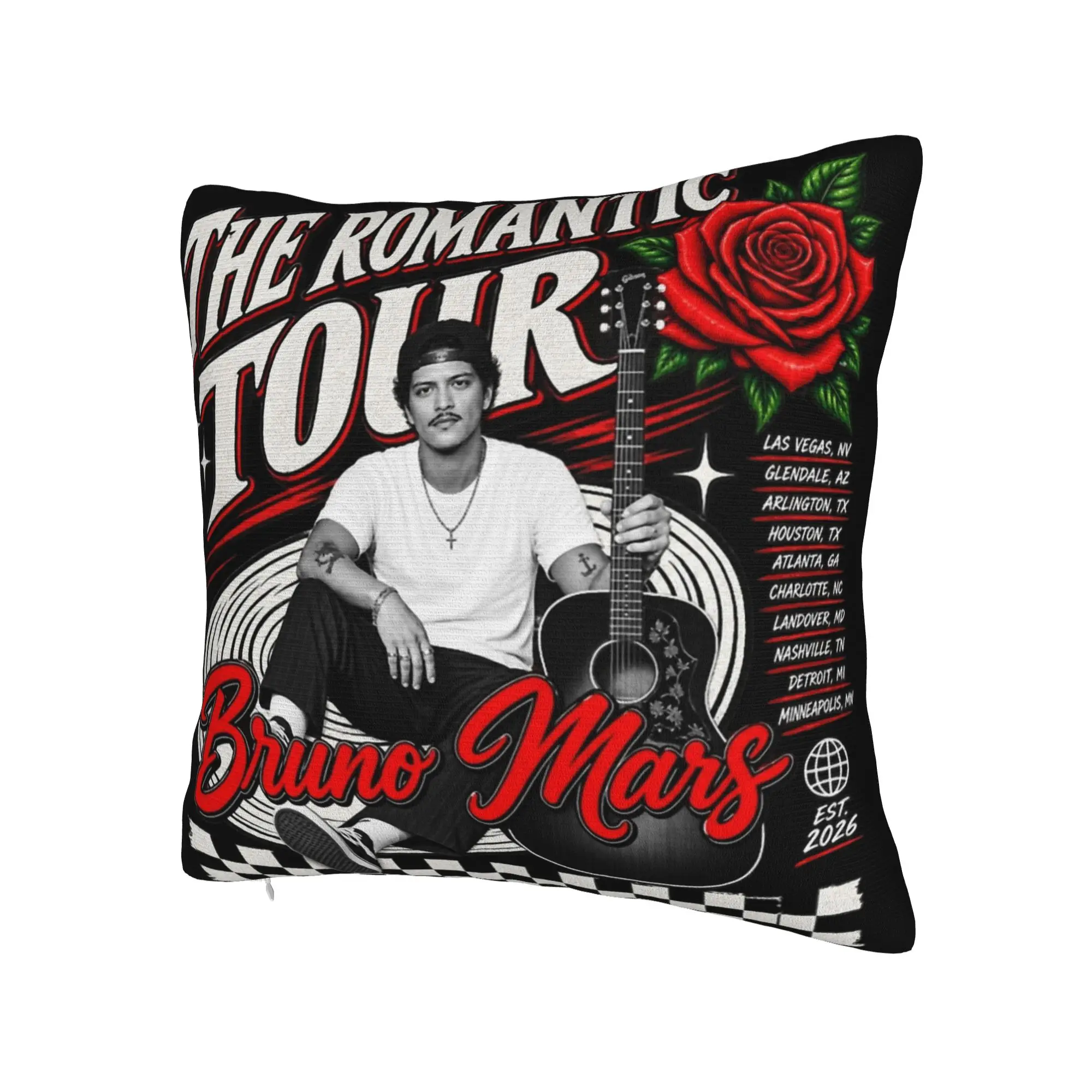 Decorative Pillowcases Bruno Mars Romantic Tour 2026 Merch Car  Throw Pillow Case Cover Drop Shipping Multi-Size