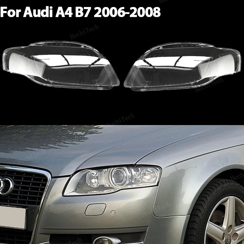 

Headlight Cover Transparent Mask Lens Lampshade Headlamp Shell Polycarbonate For Audi A4 B7 2006 2007 2008 High Quality