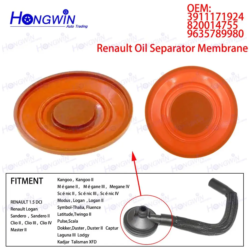 3911171924   Membrana separadora de óleo para Renault Clio II Kangoo I Sandero I DCI Modus Symbol-Thalia Latitude 820014755 9635789980