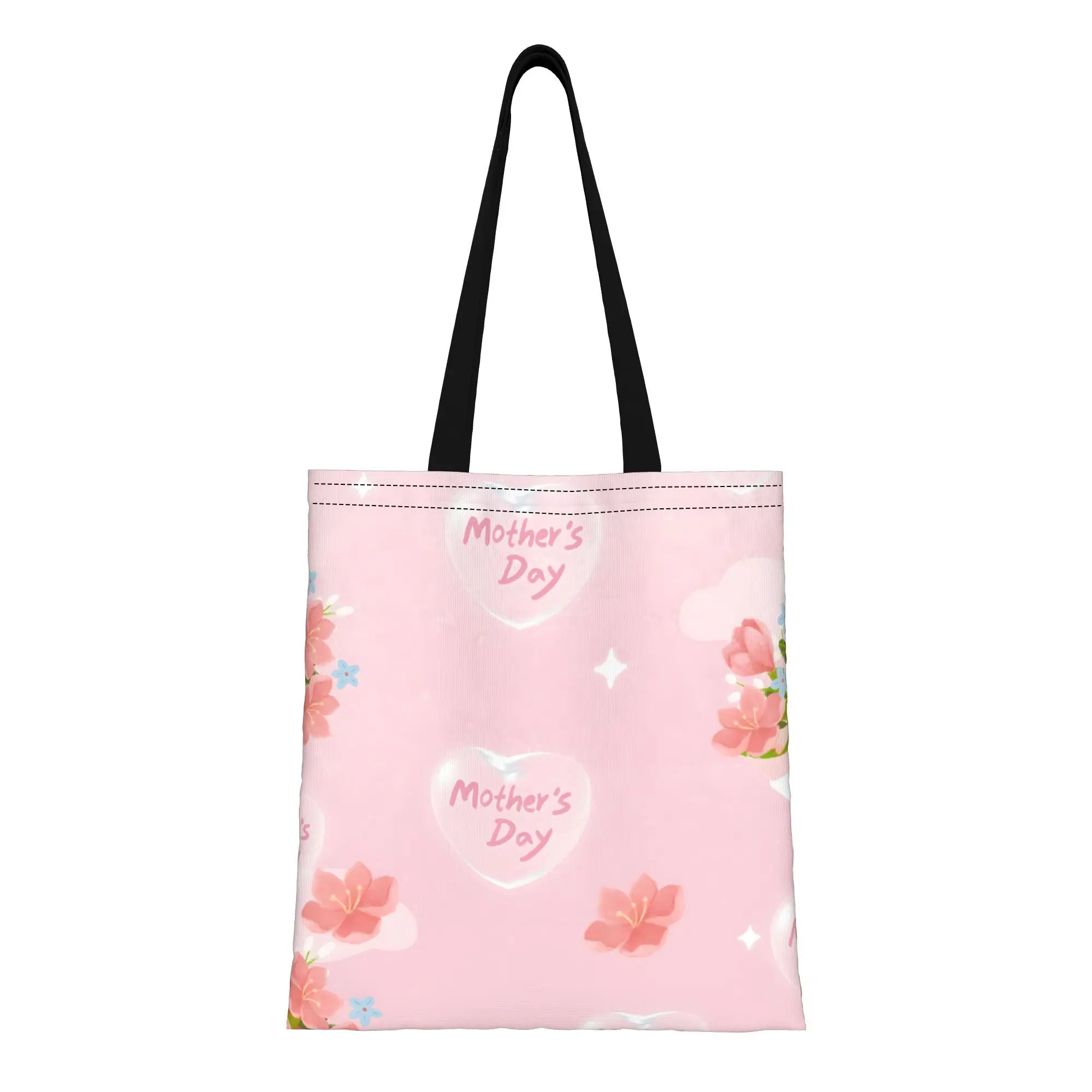 1PC Love Bubble Mother's Day Gift Canvas Tote Bag Perfect for Shopping & Personal Use Great Gift