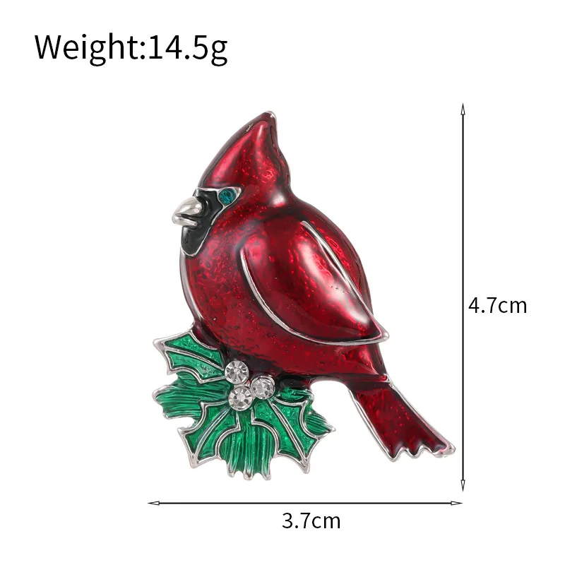 귀여운 빨간 새 럭셔리 브로치, 반짝이는 라인스톤 플라잉 동물 코사지 라펠 핀 코스튬, 남녀공용 쥬얼리 선물