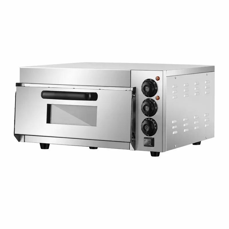 Commercial Electric Pizza Oven Double Deck Countertop Snack Baker Two Independent Chambers for Kitchen Restaurant Dining Room