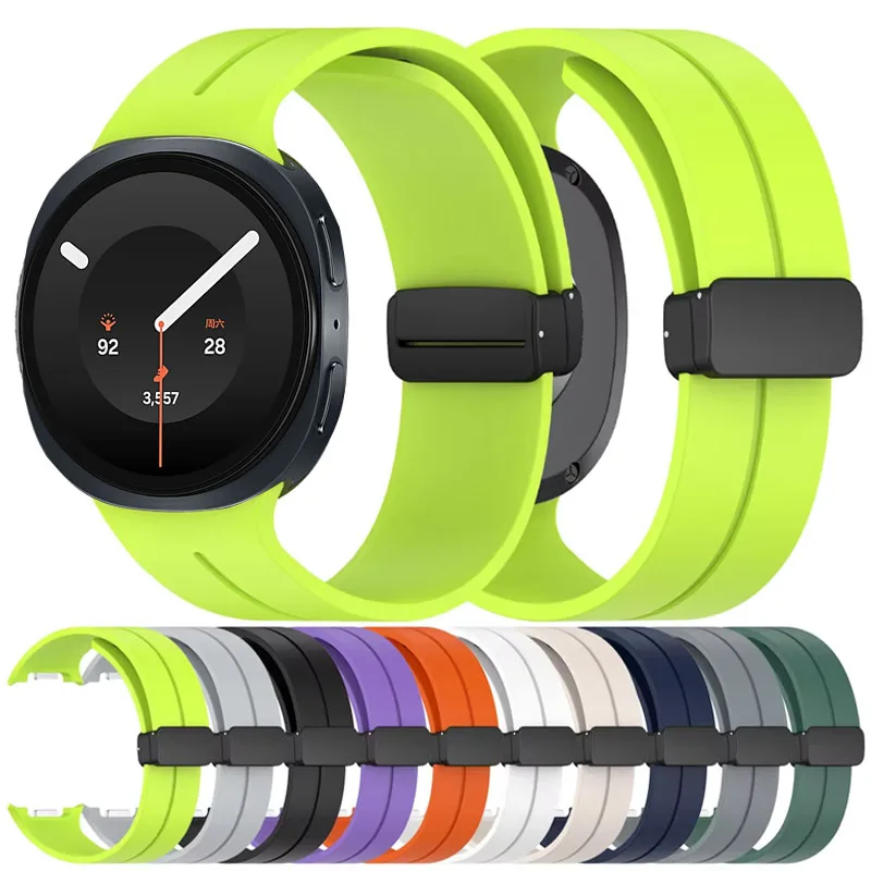 Magnetisches Silikonarmband für Samsung Galaxy Watch 9 8 44 mm 40 mm, Sportarmband für Samsung Watch 8 Classic 46 mm, Zubehör