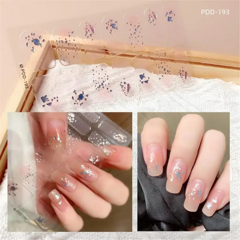 DIY Gel Nail Stickers Cured-free Long-Lasting Solid Color Nail Strips Patch Slider Sticker Full Cover Decal Nail Manicure Patch